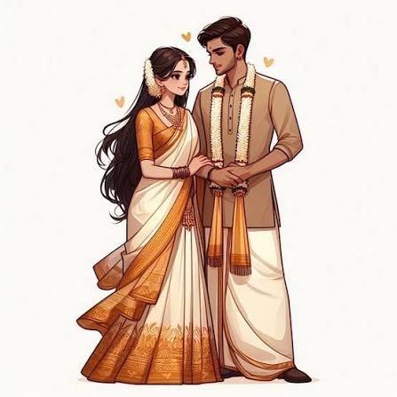Bride and groom in traditional attire